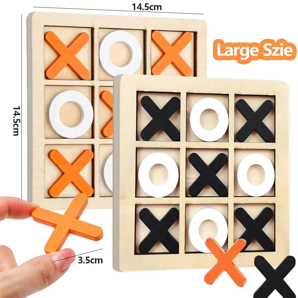 Party Games Kids Indoor - Holz XO Tic Tac Toe Spiel