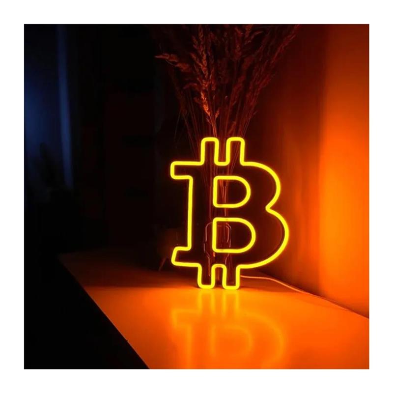 Party Games Shop - Bitcoin-Neon-Schild, Wanddekoration für Handelsräume, Cafés, Spielzimmer,