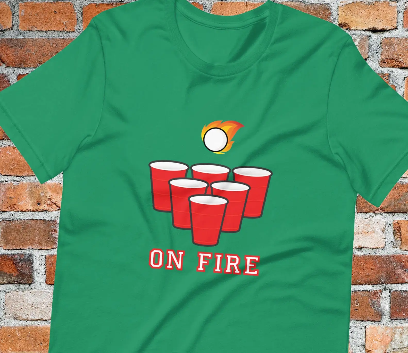 Party Games College - Beer Pong On Fire T-Shirt Flip