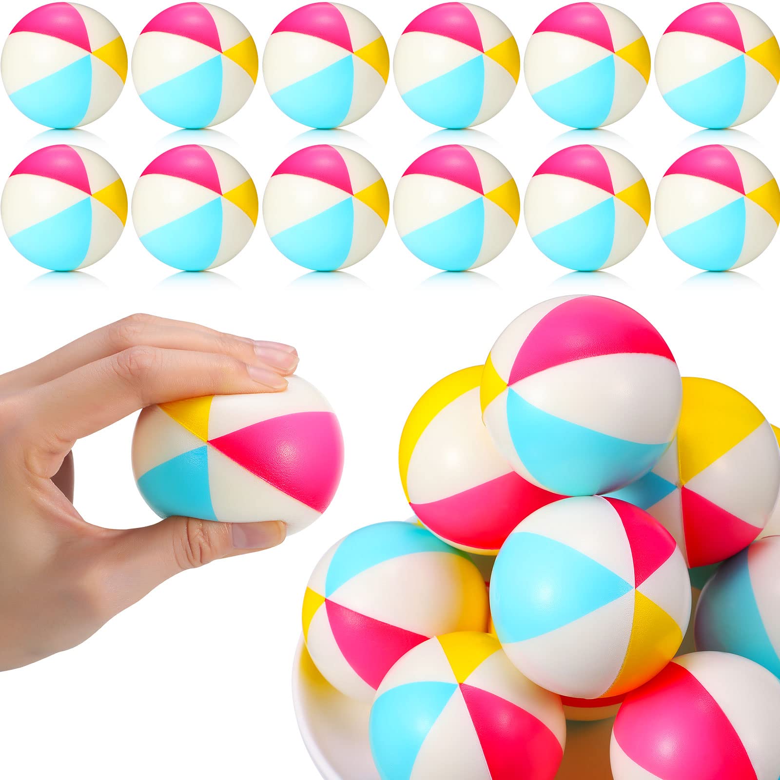 Party Games Kids Birthday - Mini Strand-Stressbälle aus Schaumstoff PU, Regenbogen-Strandbälle