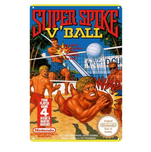 Spike Ball Game - Y1, Super Spike V'Ball Nes Retro-Videospiel-Metallposter,