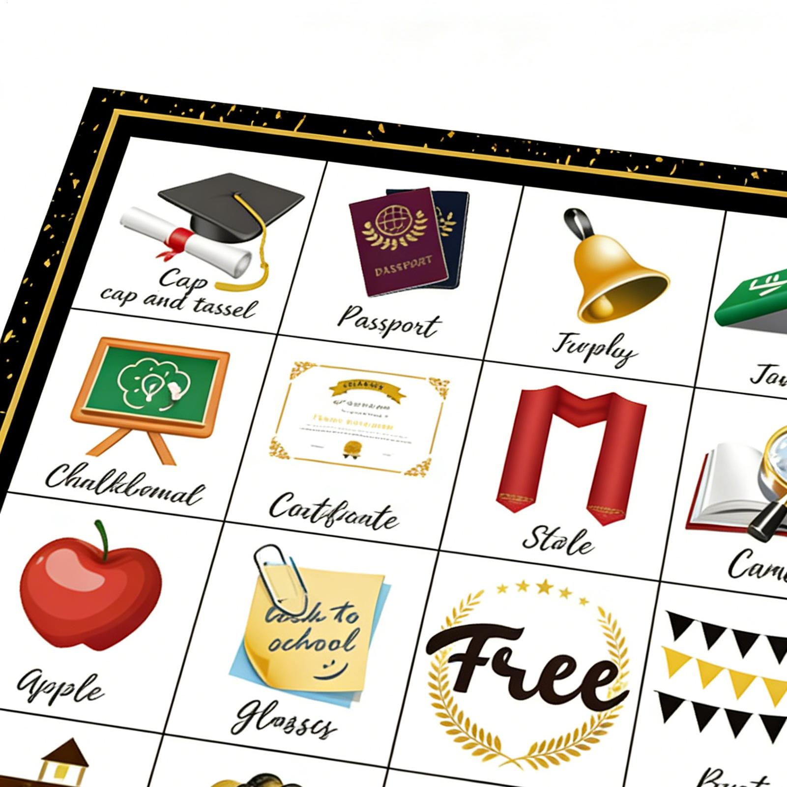Abschlussfeier Bingo-Spielkart – Party Games College Bewertung und Preis