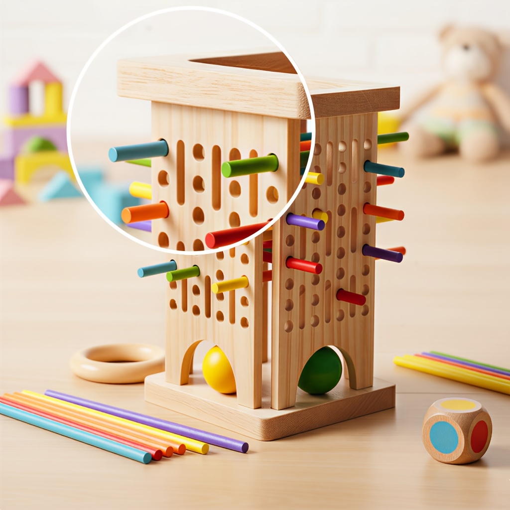 Montessori Holzbrettspiel Bunt – Party Games Kids Indoor Bewertung und Preis