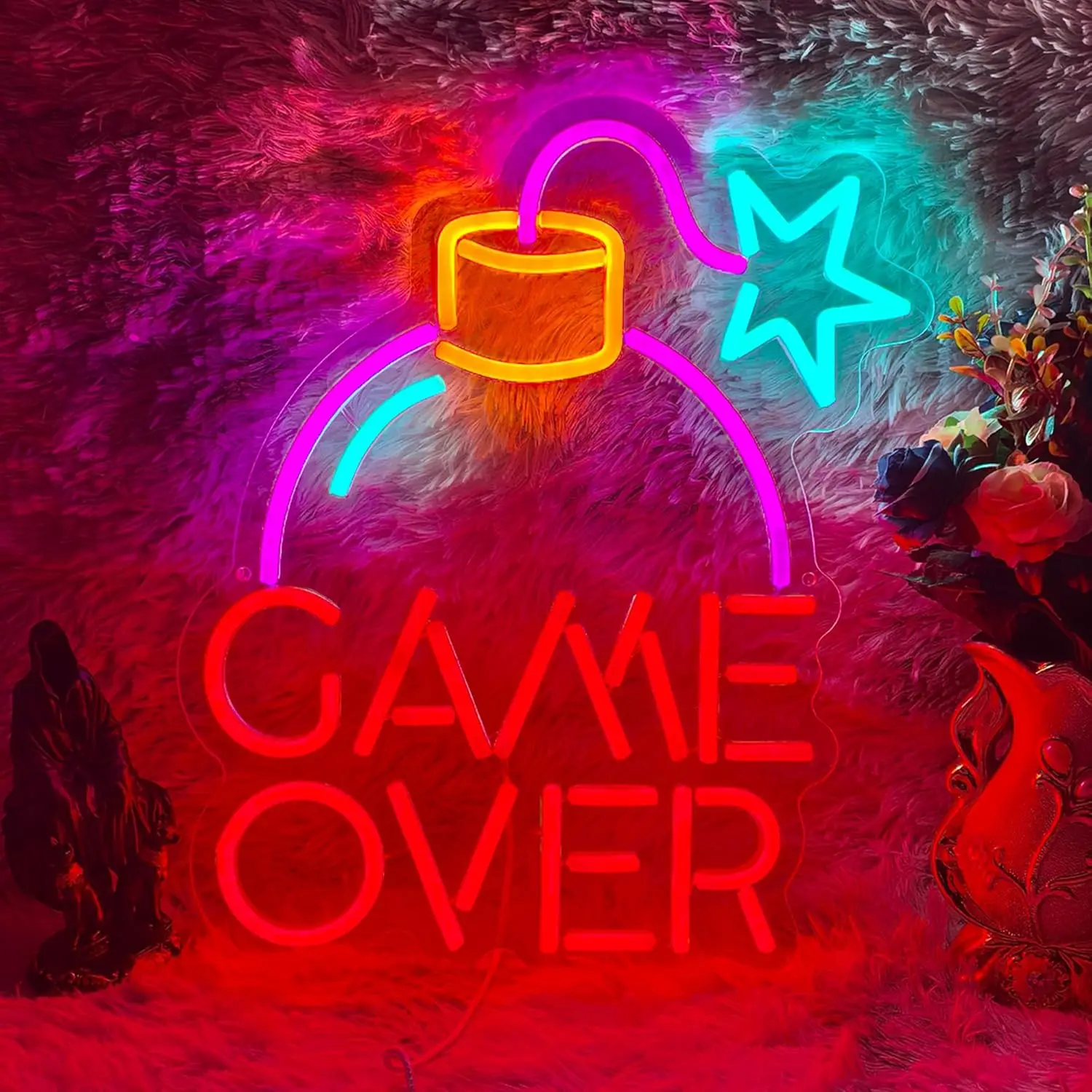 Game Over Rot-Rosa Neonlicht L – Party Games Stream Bewertung und Preis